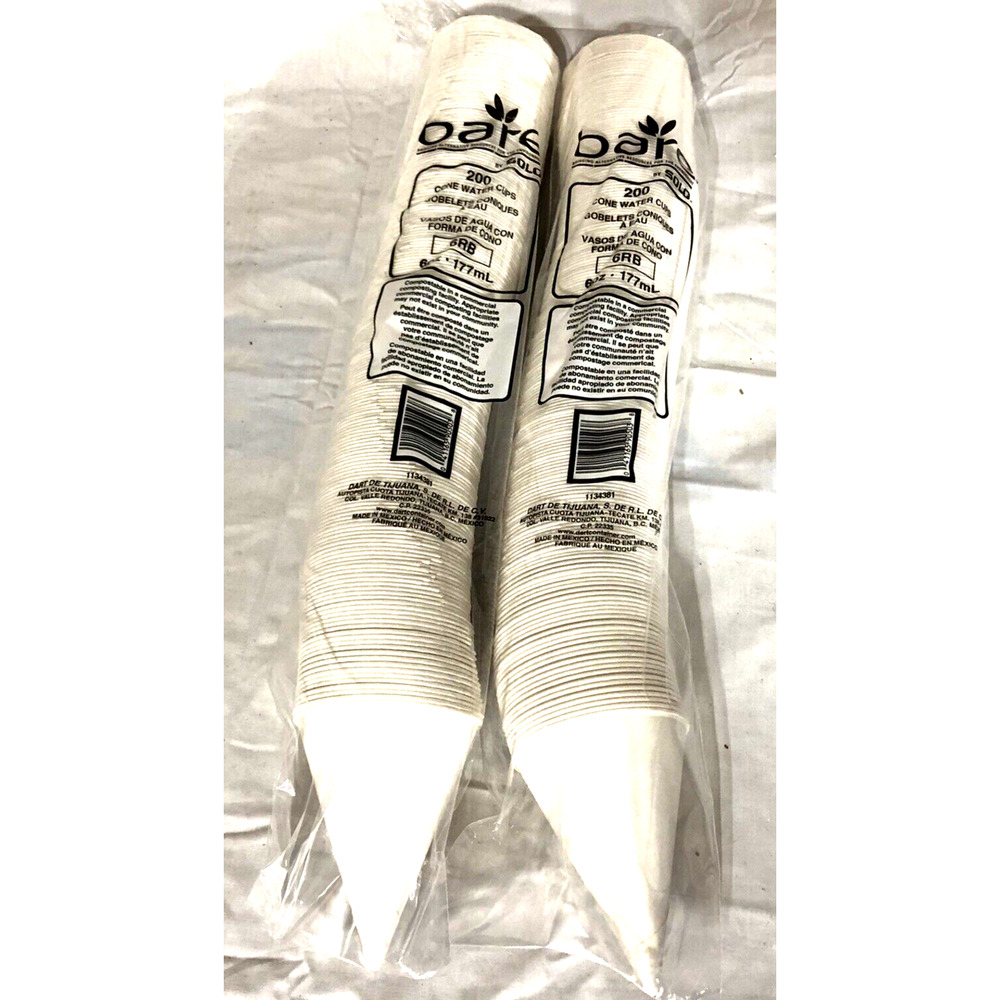 (X2) SOLO Cone Cups Pack of (200 Each) 6oz. Cups New in Package Lot Of Two NEW